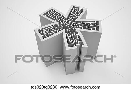 Clipart - cross section of maze in blossom shaped. Fotosearch