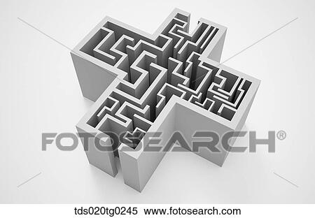 cross section of maze in cross shaped View Large Illustration Stock Illustration - cross section of maze in cross shaped. Fotosearch