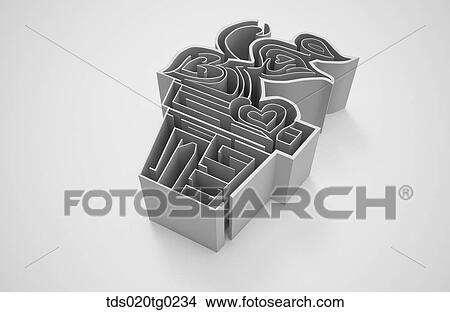Stock Illustration - cross section of maze in flowerpot shaped. Fotosearch