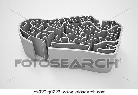 cross section of maze in shoes shaped View Large Illustration Drawing - cross section of maze in shoes shaped. Fotosearch