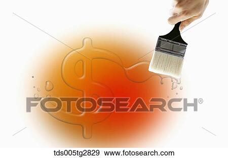 dollar sign and brush View Large Illustration Stock Illustration - dollar sign and brush. Fotosearch