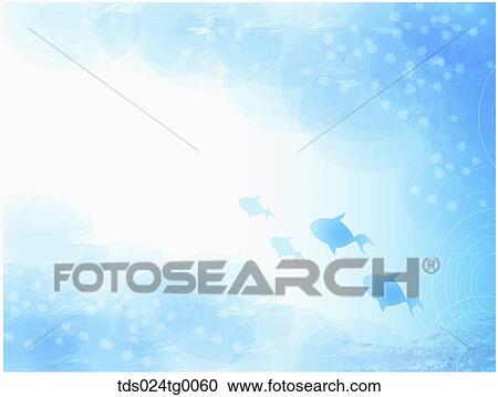 Clipart - fish swimming backdrop. Fotosearch