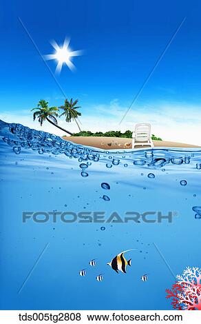fishes swimming in summer beach View Large Illustration Stock Illustration - fishes swimming in summer beach. Fotosearch