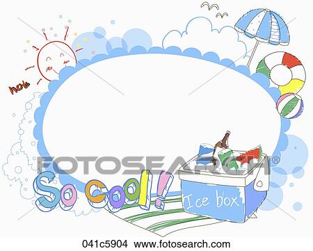 frames for summer beach View Large Illustration Stock Illustration - frames for summer beach. Fotosearch