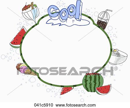 Clipart - frames for summer vacation. Fotosearch