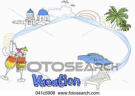 frames for summer vacation View Large Illustration Stock Illustration - frames for summer vacation. Fotosearch