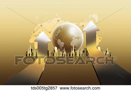 golden world and global business View Large Illustration Stock Illustration - golden world and global business. Fotosearch