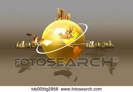 golden world and global business View Large Illustration Stock Illustration - golden world and global business. Fotosearch