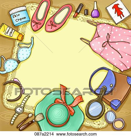 goods for woman's journey View Large Illustration Stock Illustration - goods for woman's journey. Fotosearch