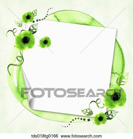green flowers on frame View Large Illustration Stock Illustration - green flowers on frame. Fotosearch