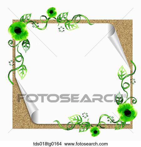 Stock Illustration - green leaves frames. Fotosearch