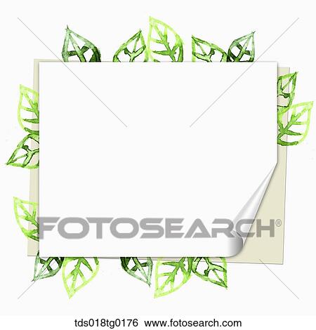 Stock Illustration - green leaves frames. Fotosearch