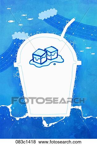 icecubes in cold beverage View Large Illustration Stock Illustration - icecubes in cold beverage. Fotosearch