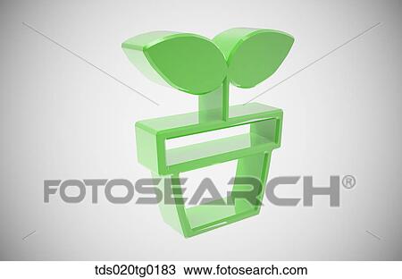 icon of sprouts in flowerpot View Large Illustration Drawing - icon of sprouts in flowerpot. Fotosearch