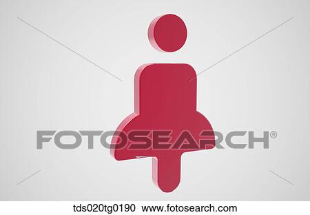 Clipart - icon of woman. Fotosearch