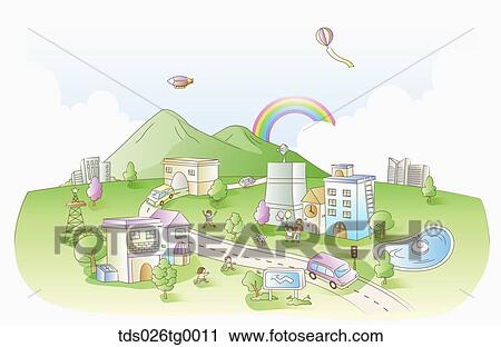 Clip Art - illustrated urban lifestyle. Fotosearch