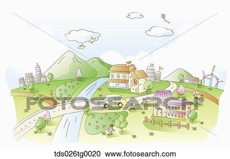 Clipart - illustrated urban lifestyle. Fotosearch