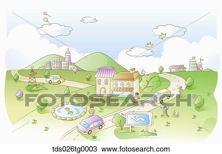 illustrated urban lifestyle View Large Illustration Drawing - illustrated urban lifestyle. Fotosearch