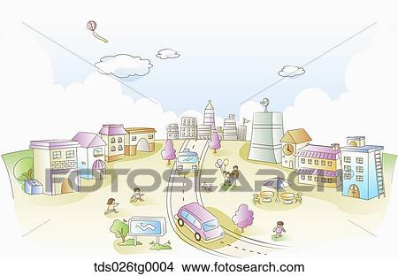 Stock Illustration - illustrated urban lifestyle. Fotosearch