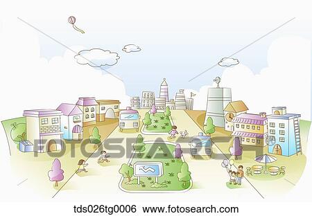Stock Illustration - illustrated urban lifestyle. Fotosearch