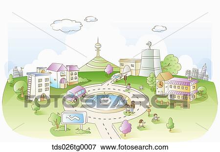 Stock Illustration - illustrated urban lifestyle. Fotosearch