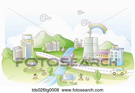 Stock Illustration - illustrated urban lifestyle. Fotosearch