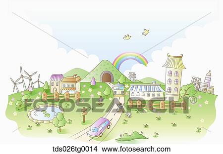 Stock Illustration - illustrated urban lifestyle. Fotosearch