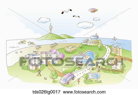 Stock Illustration - illustrated urban lifestyle. Fotosearch