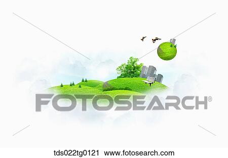 illustration of green earth View Large Illustration Clip Art - illustration of green earth. Fotosearch
