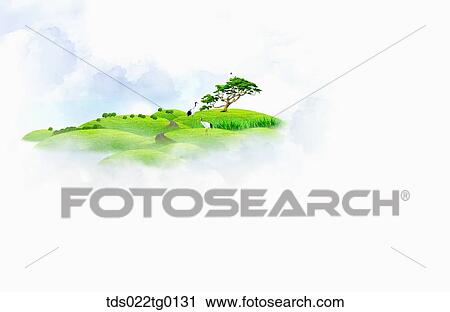 Clip Art - illustration of green earth. Fotosearch