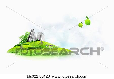 illustration of green earth View Large Illustration Drawing - illustration of green earth. Fotosearch