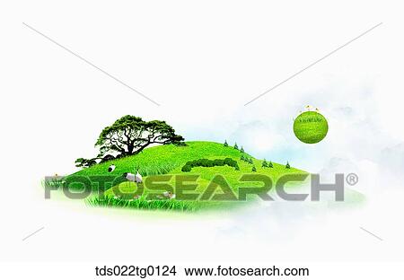 illustration of green earth View Large Illustration Stock Illustration - illustration of green earth. Fotosearch
