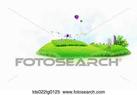 illustration of green earth View Large Illustration Stock Illustration - illustration of green earth. Fotosearch