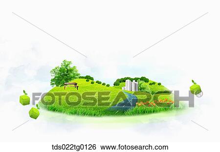 illustration of green earth View Large Illustration Stock Illustration - illustration of green earth. Fotosearch