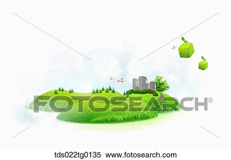 illustration of green earth View Large Illustration Stock Illustration - illustration of green earth. Fotosearch