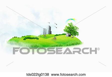 illustration of green earth View Large Illustration Stock Illustration - illustration of green earth. Fotosearch