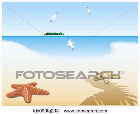 Clip Art - illustration of summer beach. Fotosearch