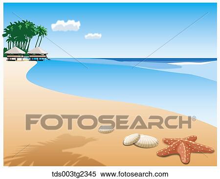 illustration of summer beach View Large Illustration Stock Illustration - illustration of summer beach. Fotosearch