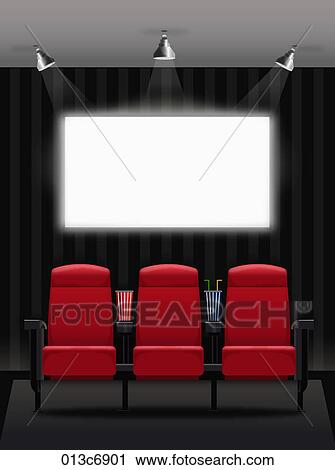 movie theater View Large Illustration Clip Art - movie theater. Fotosearch