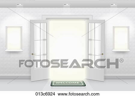 Stock Illustration - opened door. Fotosearch
