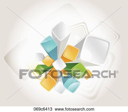 patterned three dimensions cubes View Large Illustration Drawing - patterned three dimensions cubes. Fotosearch