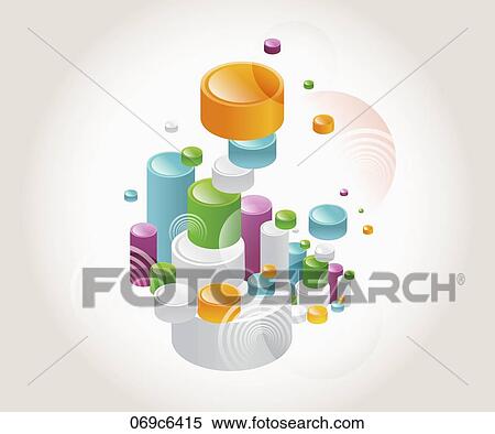 Stock Illustration - patterned three dimensions pillar. Fotosearch