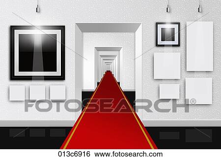 Stock Illustration - red carpet on the hallway. Fotosearch