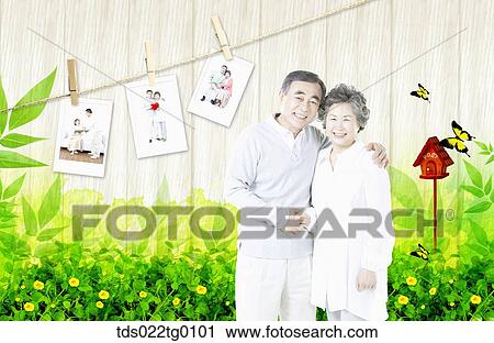 senior couple posing in togetherness View Large Illustration Clip Art - senior couple posing in togetherness. Fotosearch