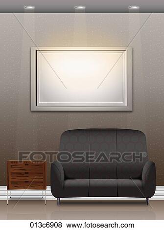 sofa in the room View Large Illustration Stock Illustration - sofa in the room. Fotosearch