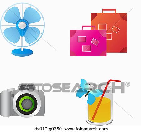 summer icons View Large Illustration Clipart - summer icons. Fotosearch