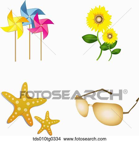 summer icons View Large Illustration Stock Illustration - summer icons. Fotosearch