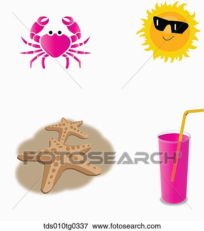 summer icons View Large Illustration Stock Illustration - summer icons. Fotosearch
