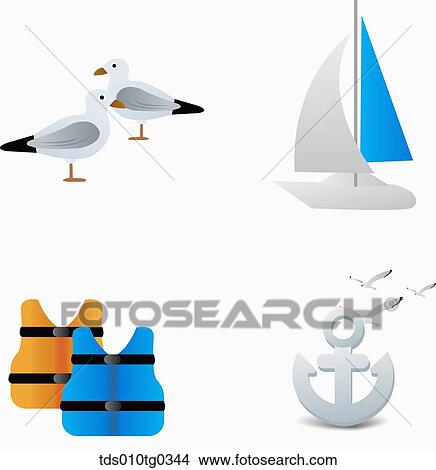 summer icons View Large Illustration Stock Illustration - summer icons. Fotosearch