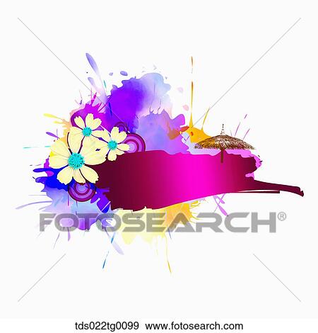 Stock Illustration - summer illustration in loud colour. Fotosearch